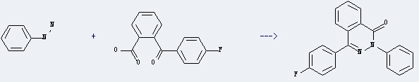 The 2-(4-Fluorobenzoyl)benzoic acid could react with phenylhydrazine to obtain the 1-oxo-2-phenyl-4-p-fluorophenyl-1,2-dihydrophthalazine